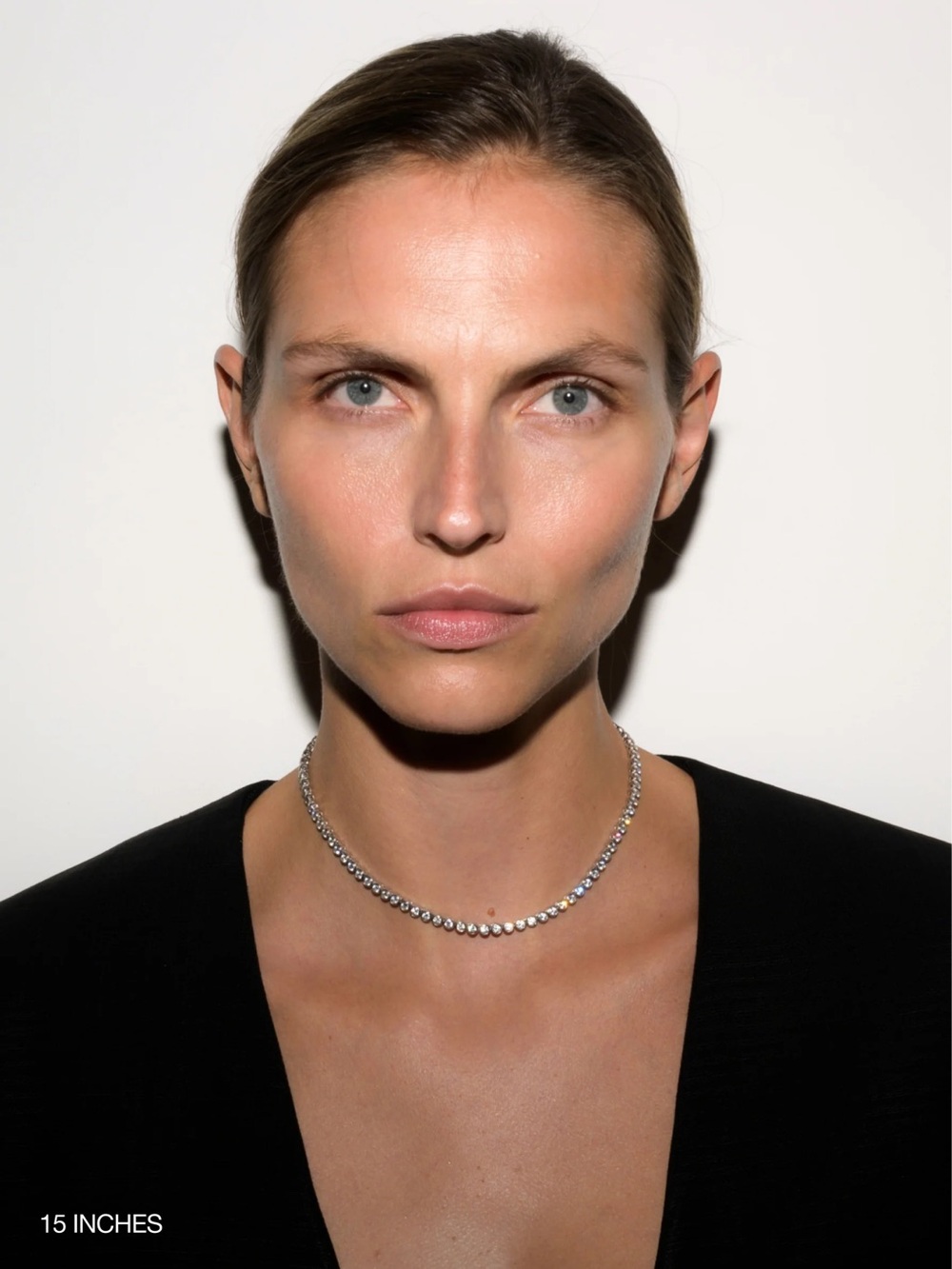 Dorsey ‘James’ 15” Bezel Rivière  Necklace in Lab White Sapphire - Like New
